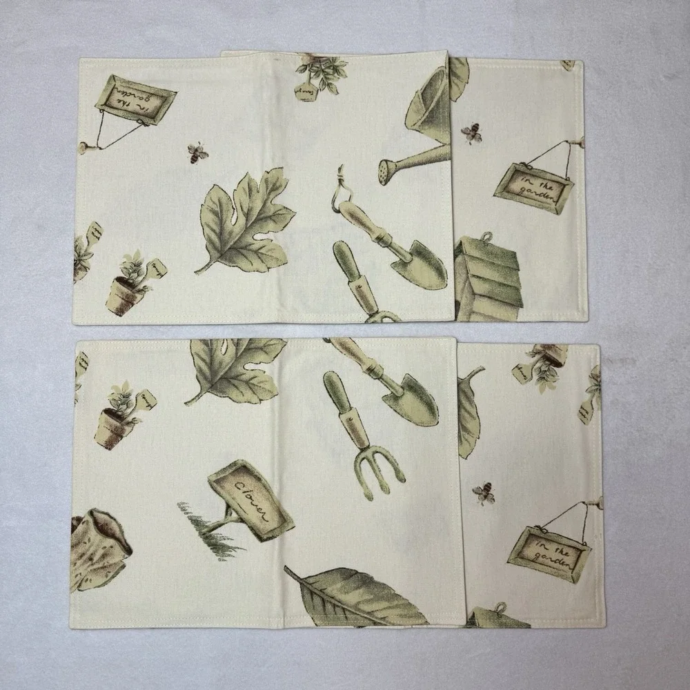 Pfaltzgraff Naturewood Placemats Set Of 4 Garden Leaves Birdhouse 12
